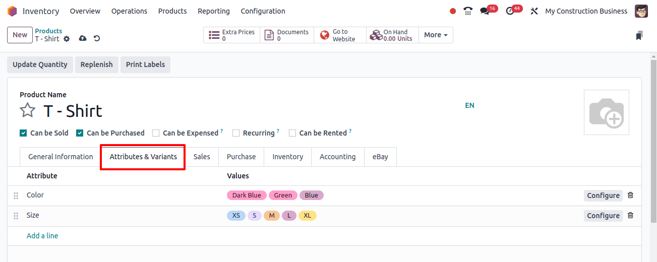 Product Attribute & variants