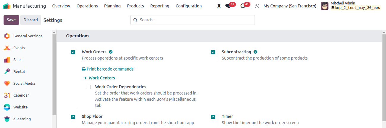 Manufacturing Setting