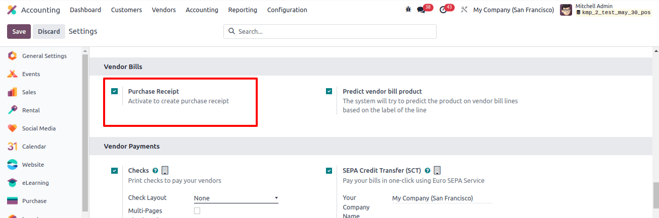 Accounting Purchase Receipts