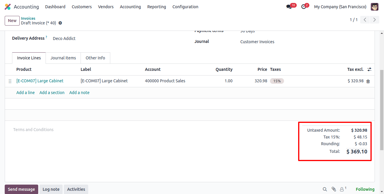 show rounding in total amount