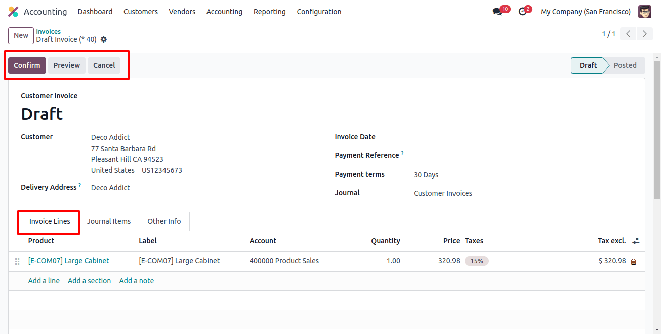 Create Customer Invoices