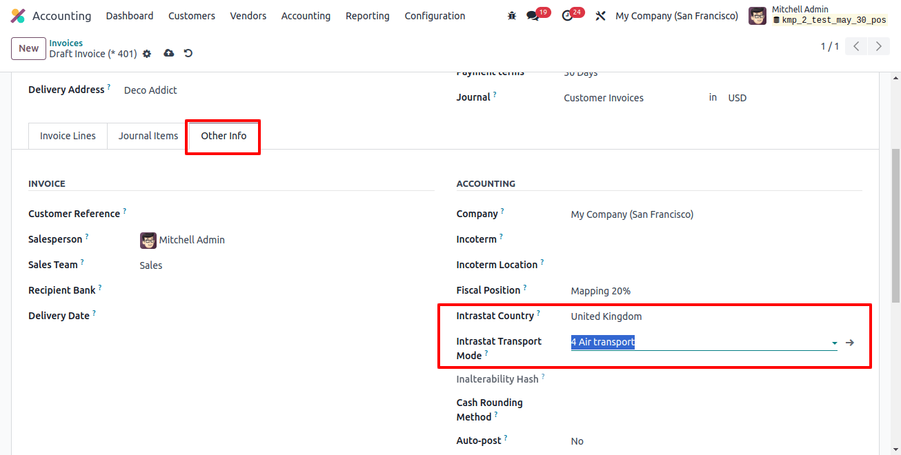 Add Intrast Transport Mode