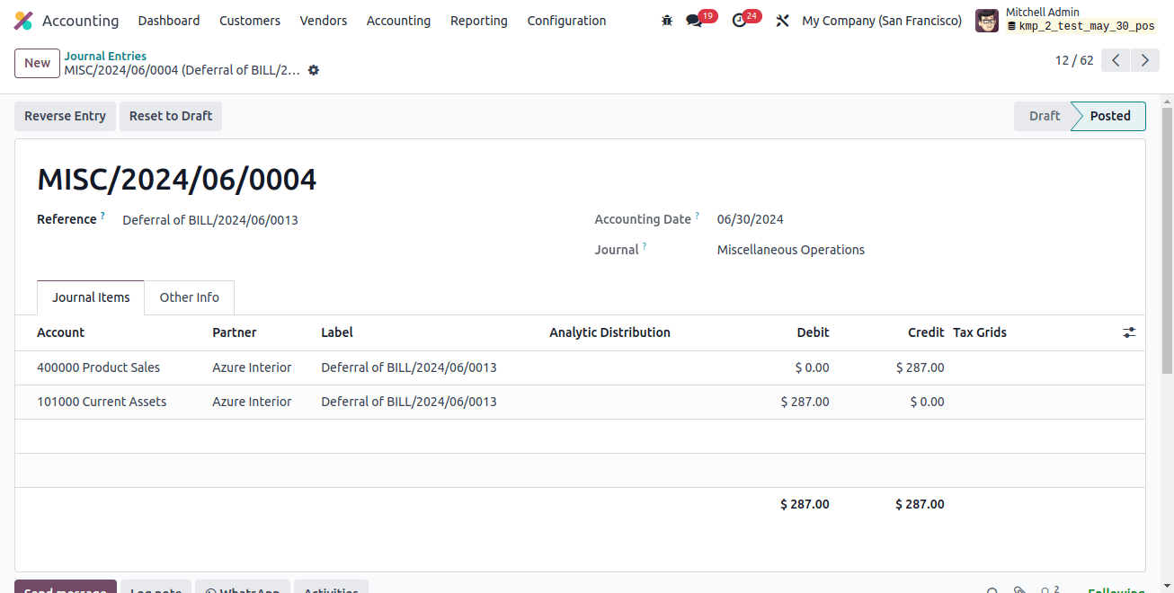 Journal Entries in Odoo