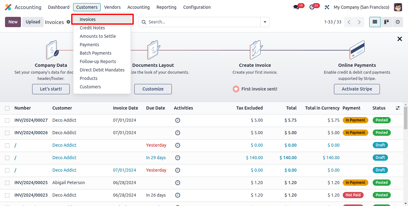 Go-to Invoices in Odoo