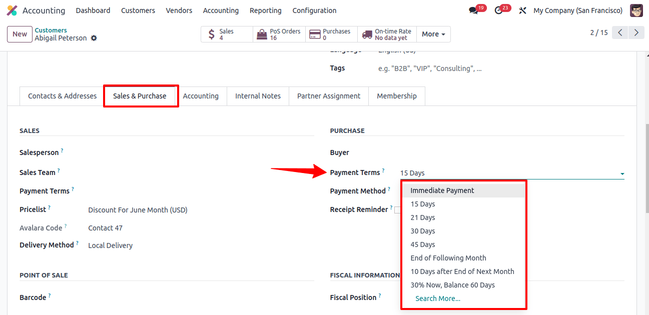 Goto Sales & Purchase in Payment Method