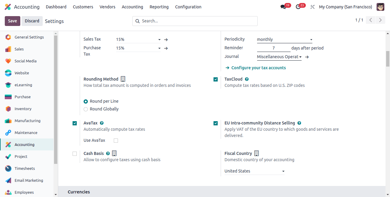 Settings Window