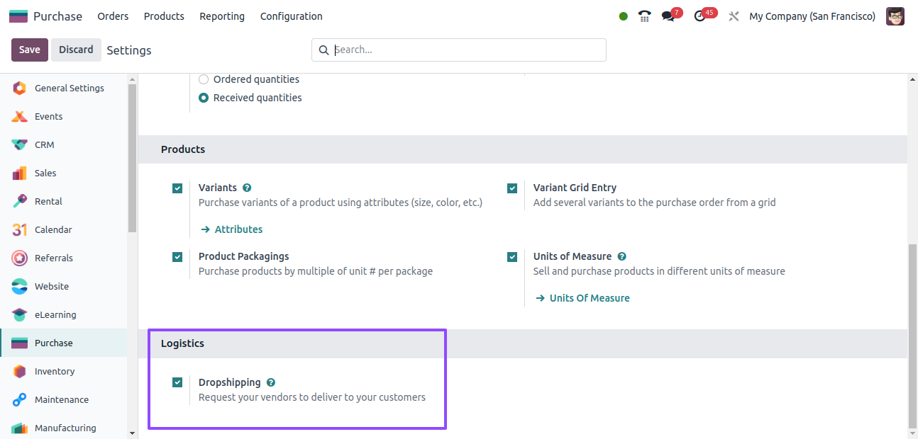 Configure Dropshipping