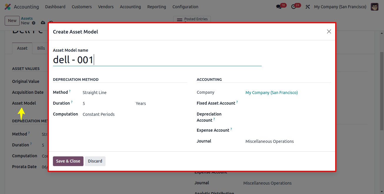 Setting Asset Model