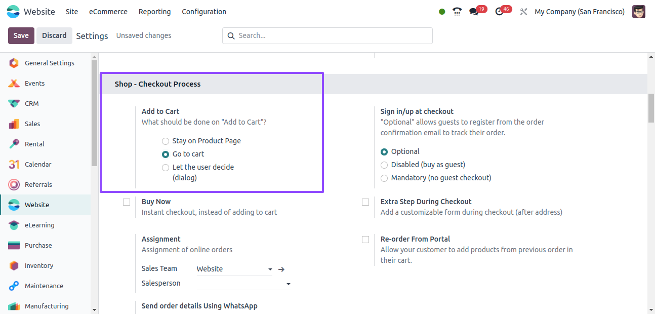 Configure the Shop-Checkout Process