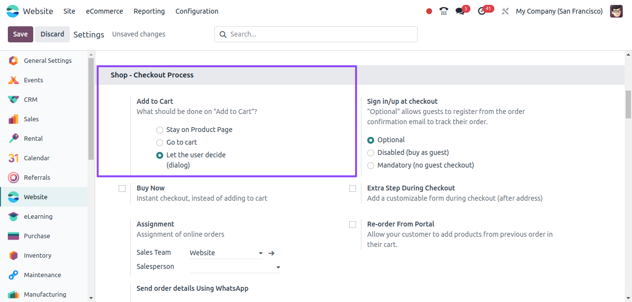 Configure the Let the User Decide