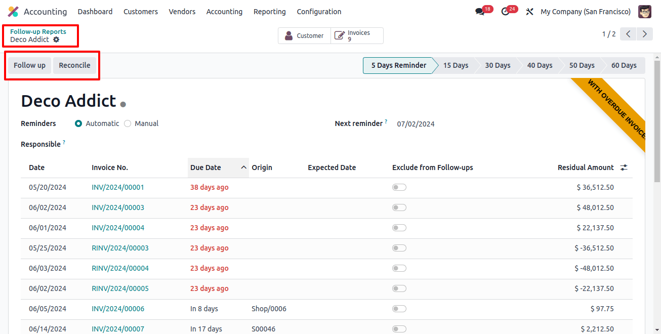 Select the Follow-up Reports