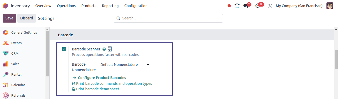 Configure the Barcode Scanner