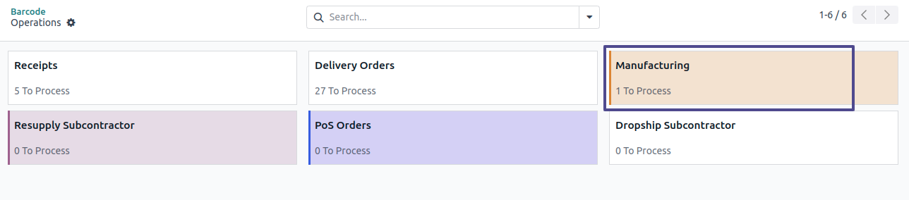 Goto Barcode Dashboard And Select the Manufacturing 