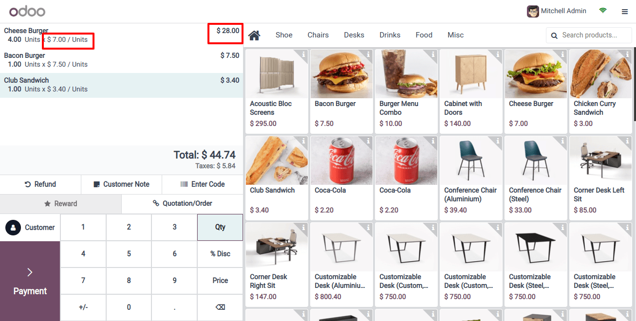 Display the Product Price 