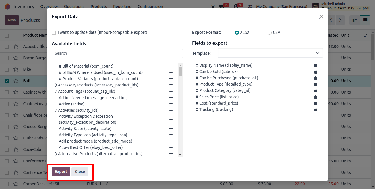 Export Data