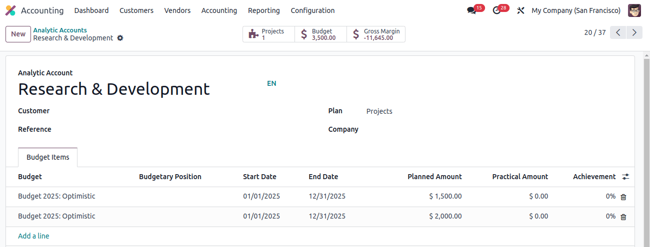 Analytic Accounts