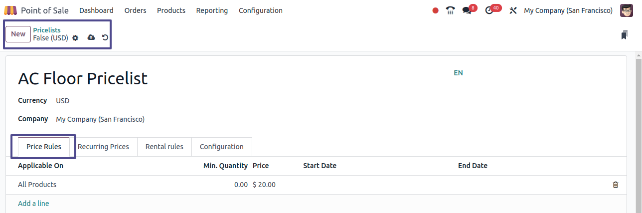 A/C Fllor Price Rules