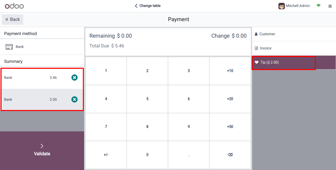 POS payment Validate