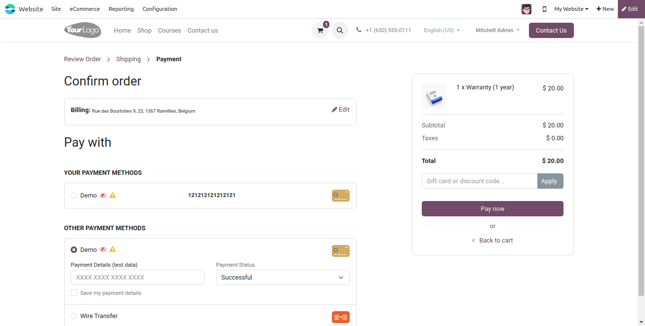 Choose how you want to pay and complete your purchase