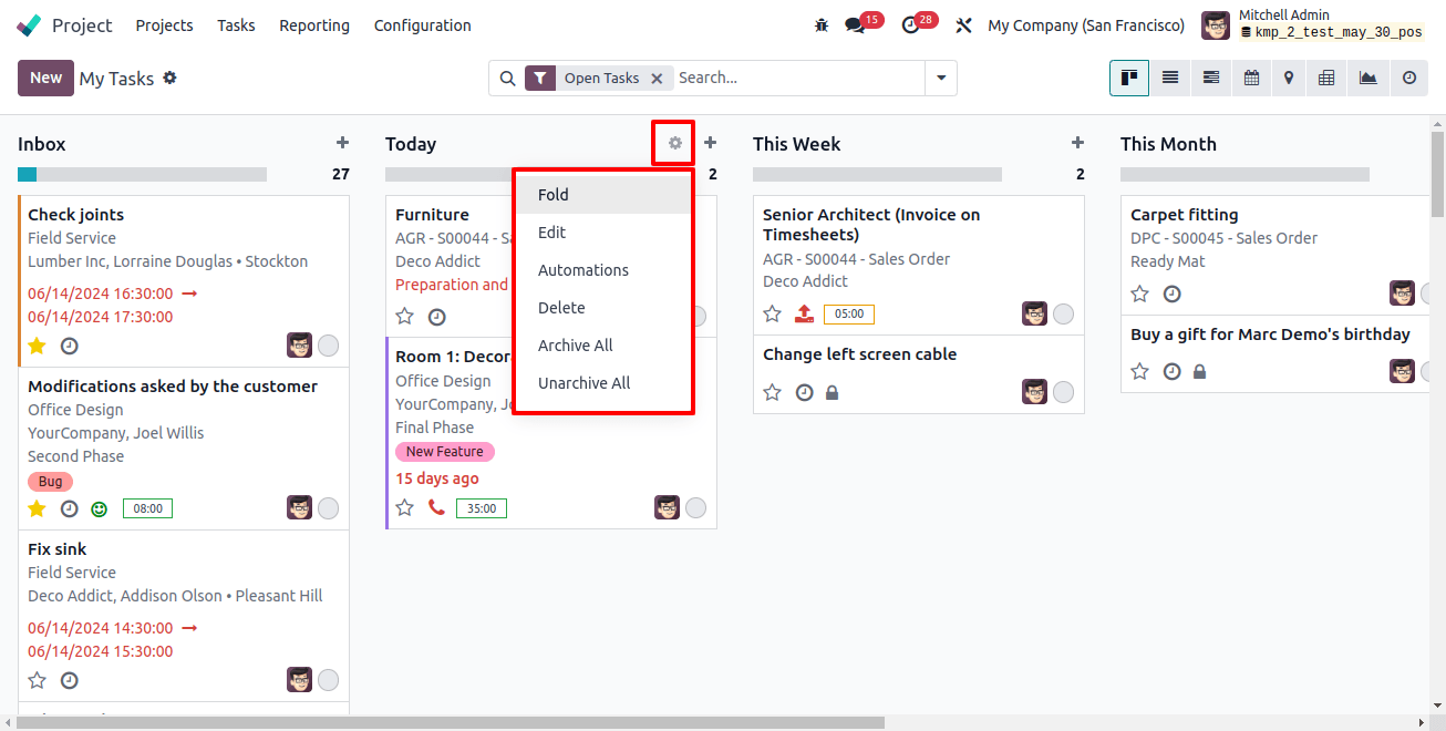 stages settings