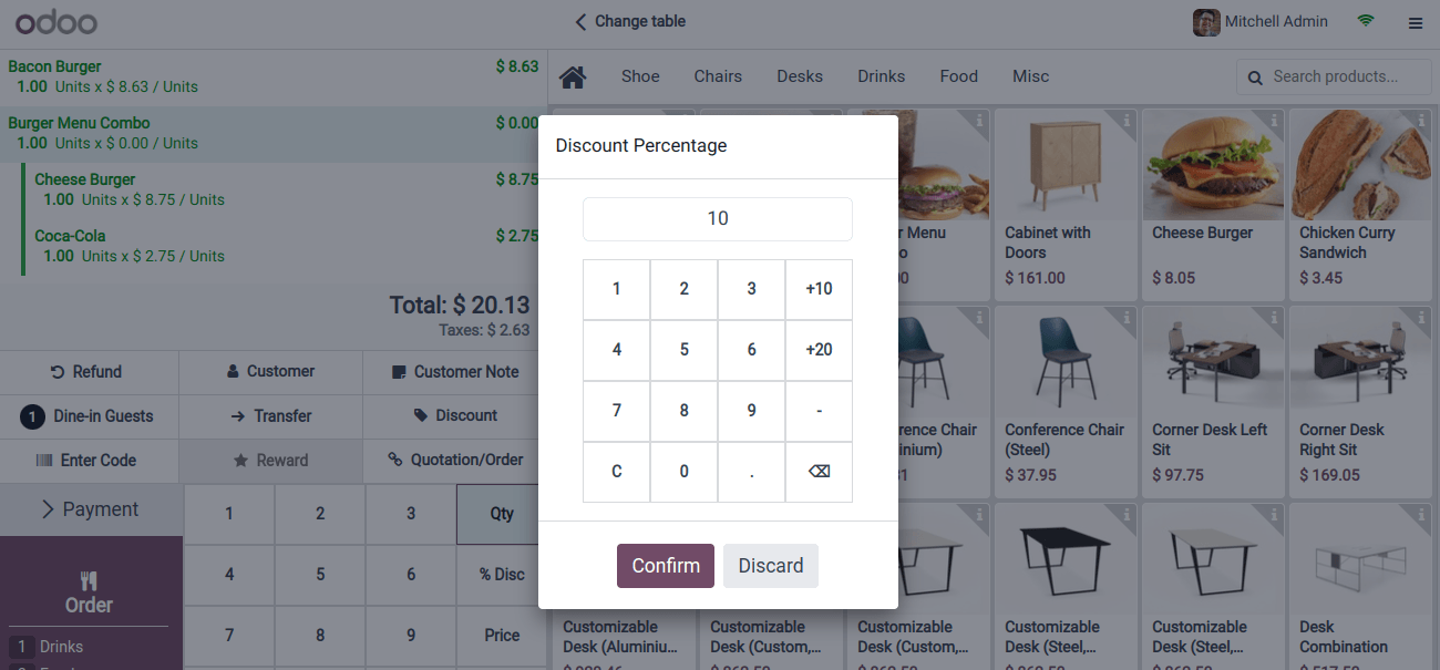 POS discounts Percentage 