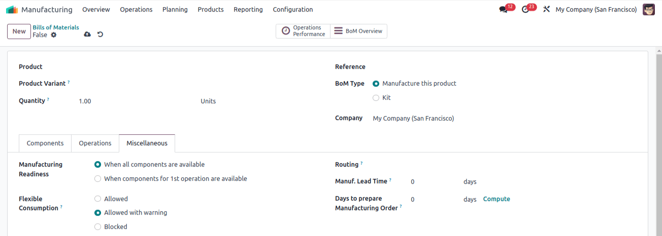 prepare manufacturing orders