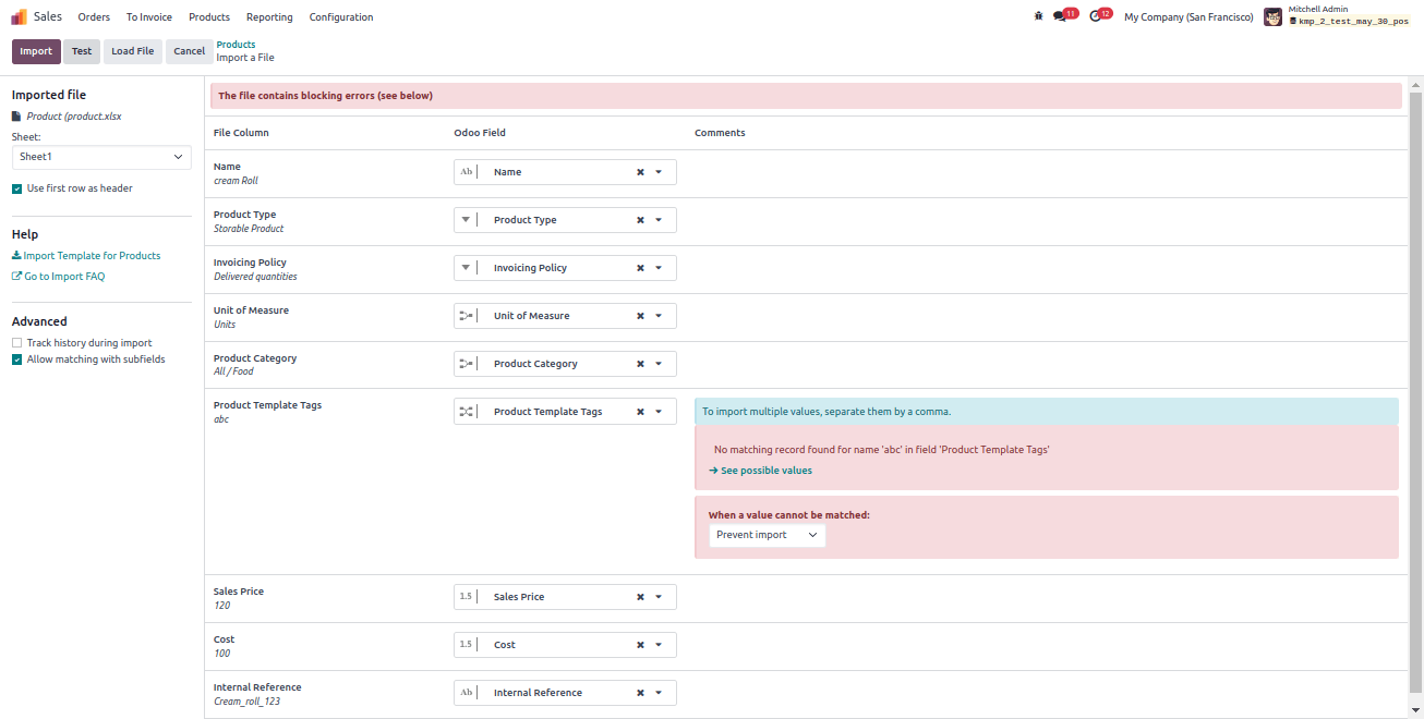 existing values do not match