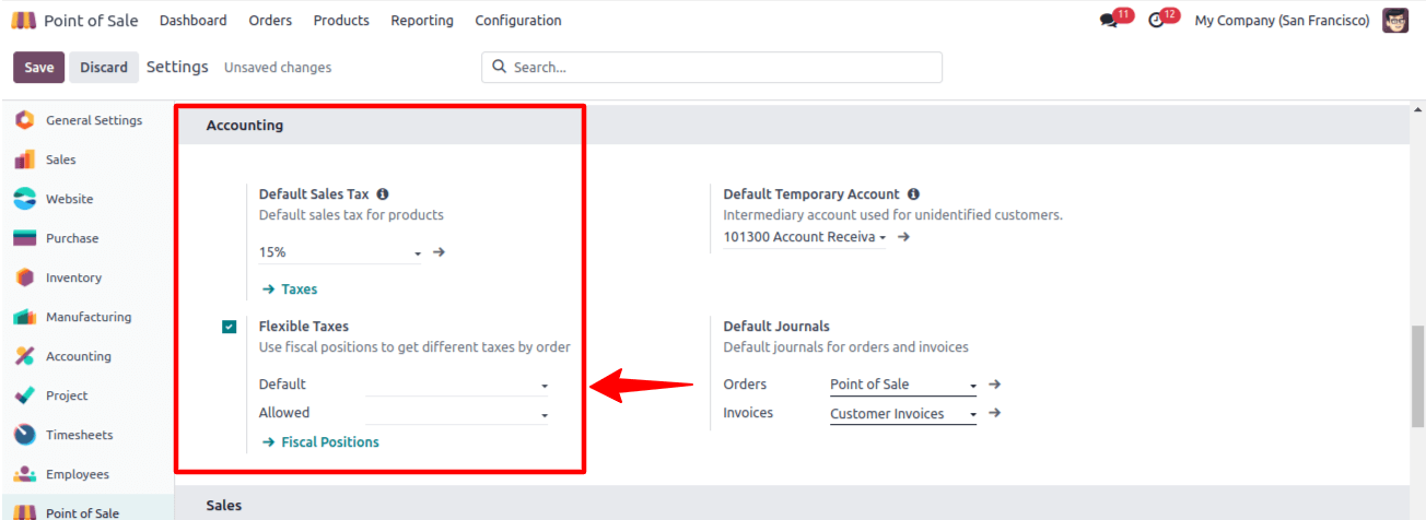 POS Accounting flexible Taxes