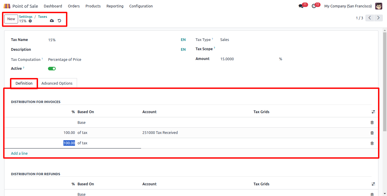 POS Taxes 15% Defination