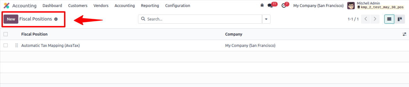 Accounting fiscal Positions