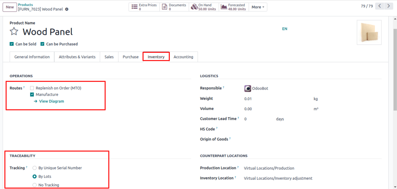 Inventory Traceability and Routes