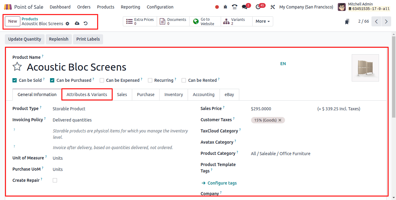 Product Attributes and variants