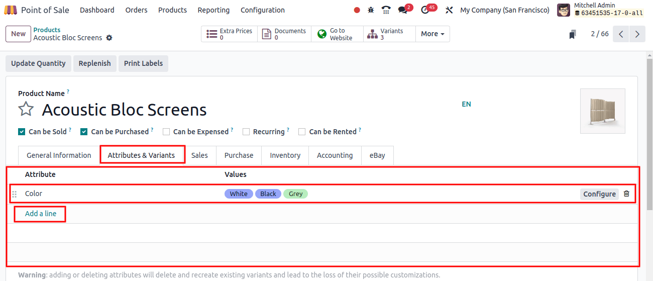 Product Attributes and variants add  attribute