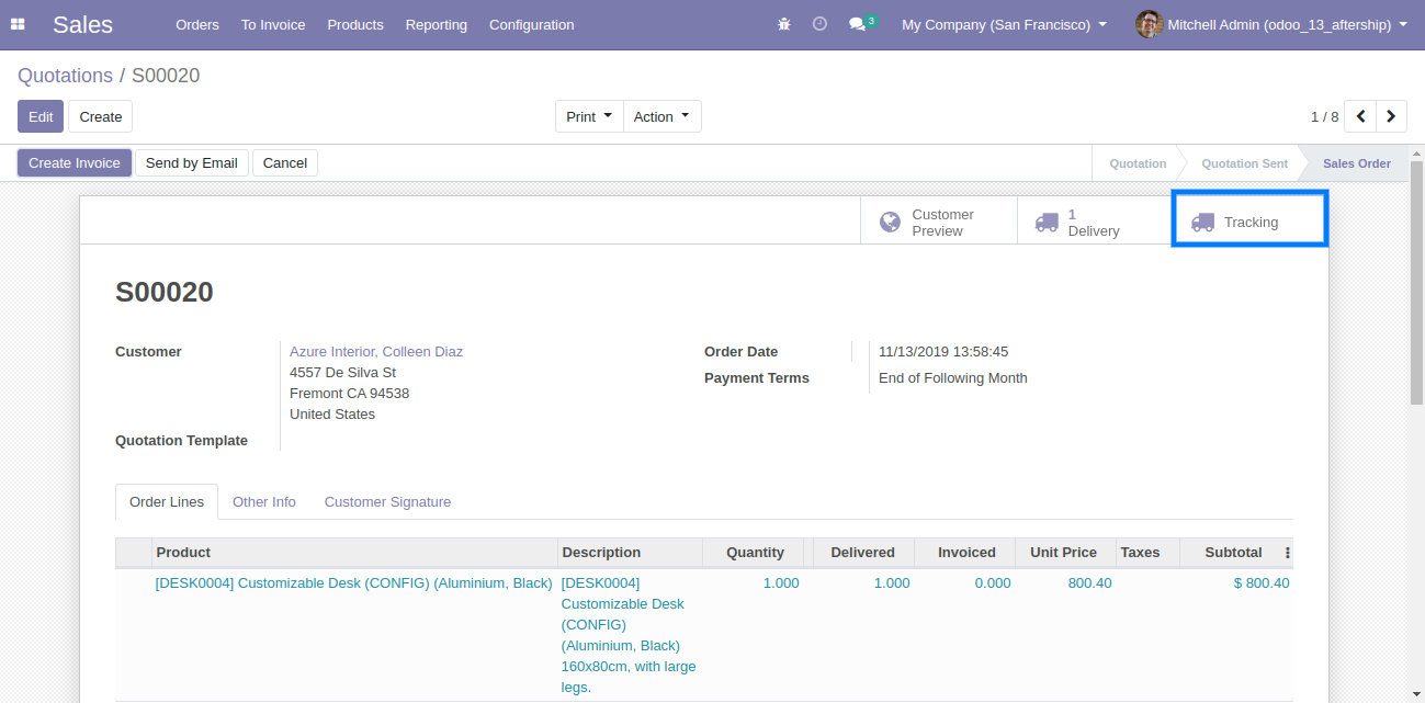 Sale Order in Odoo