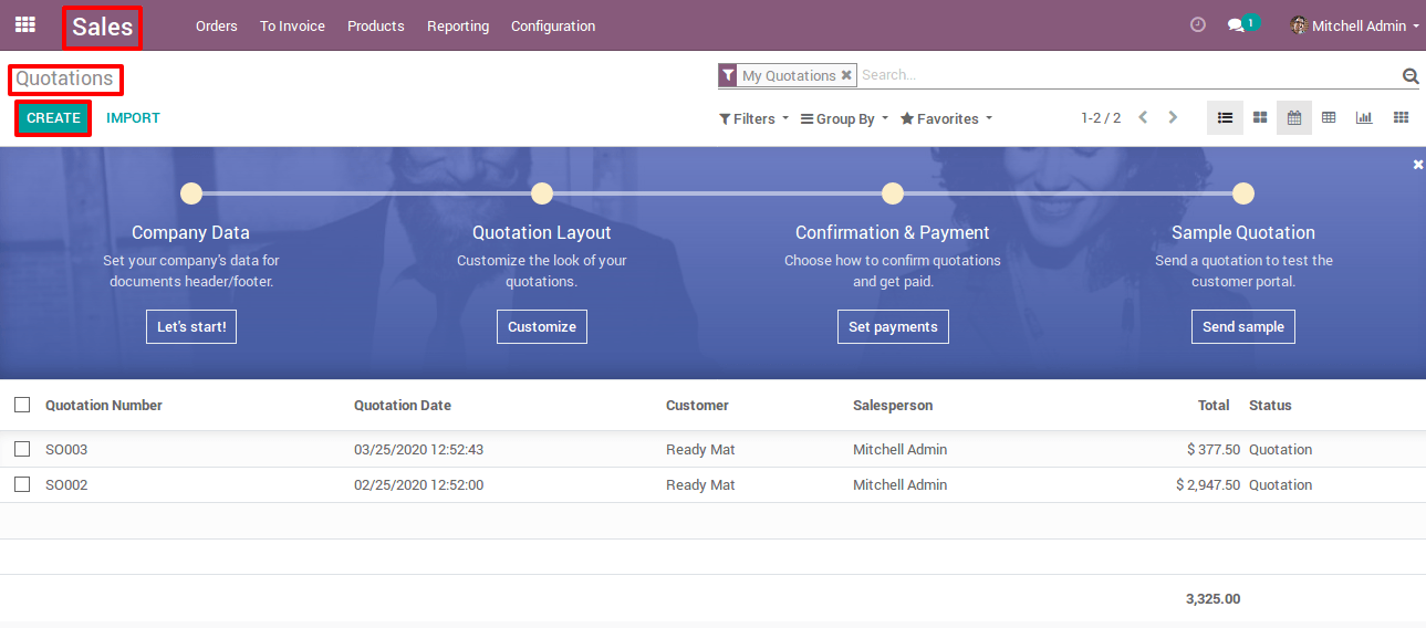 Goto Quotation in Odoo