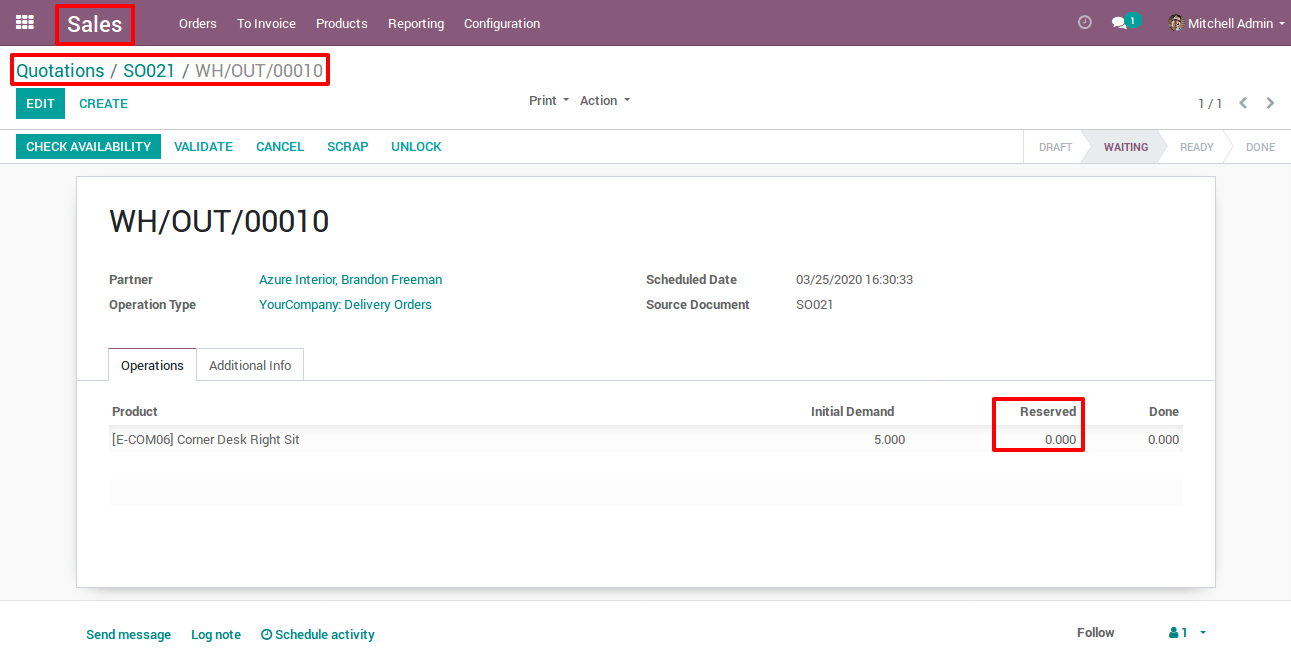 You Can See Delivery Order With Zero Reserved Quantity in Odoo