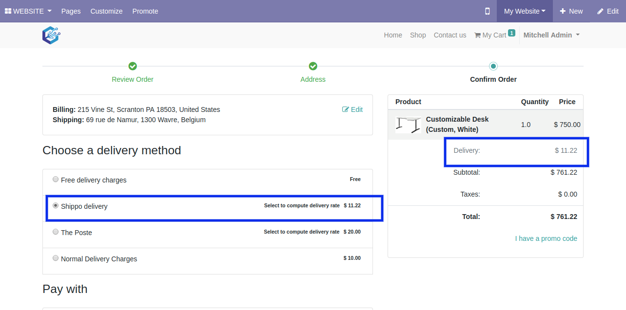 Add GoShippo Carrier Price in odoo