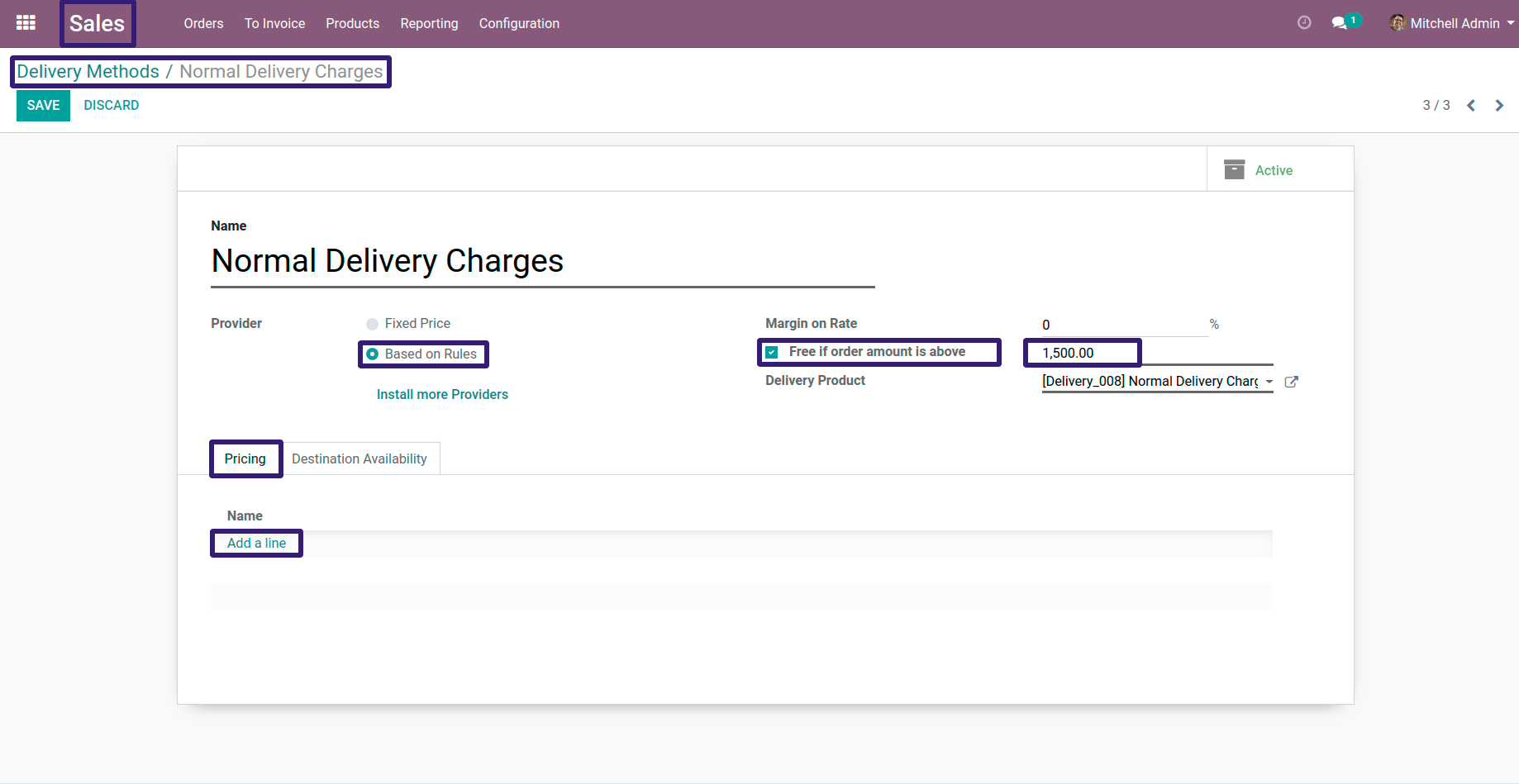 Change the Delivery Charges In Odoo