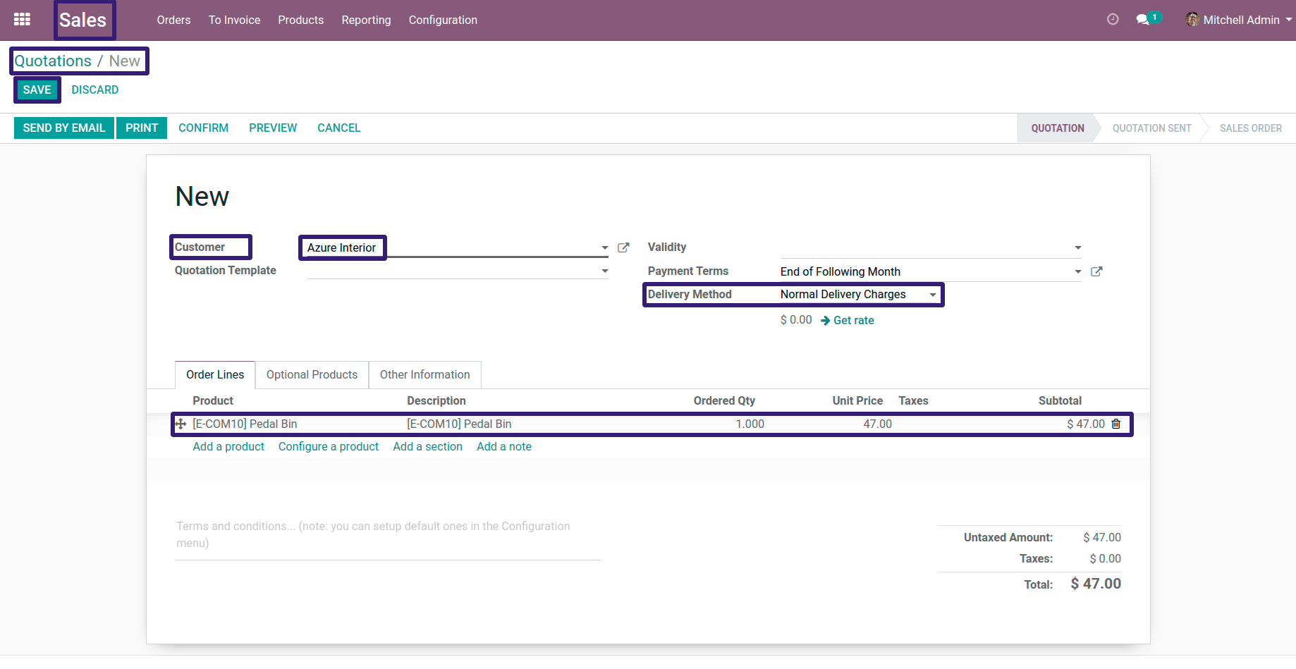 Add Data In Fields and Save The Record  In Odoo