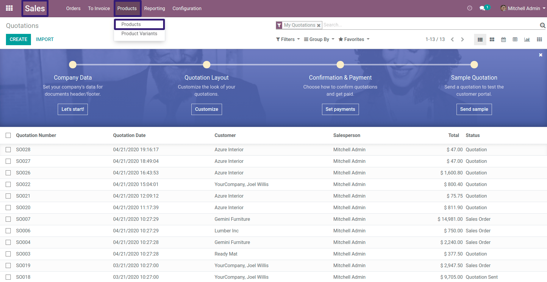 Products In Odoo 