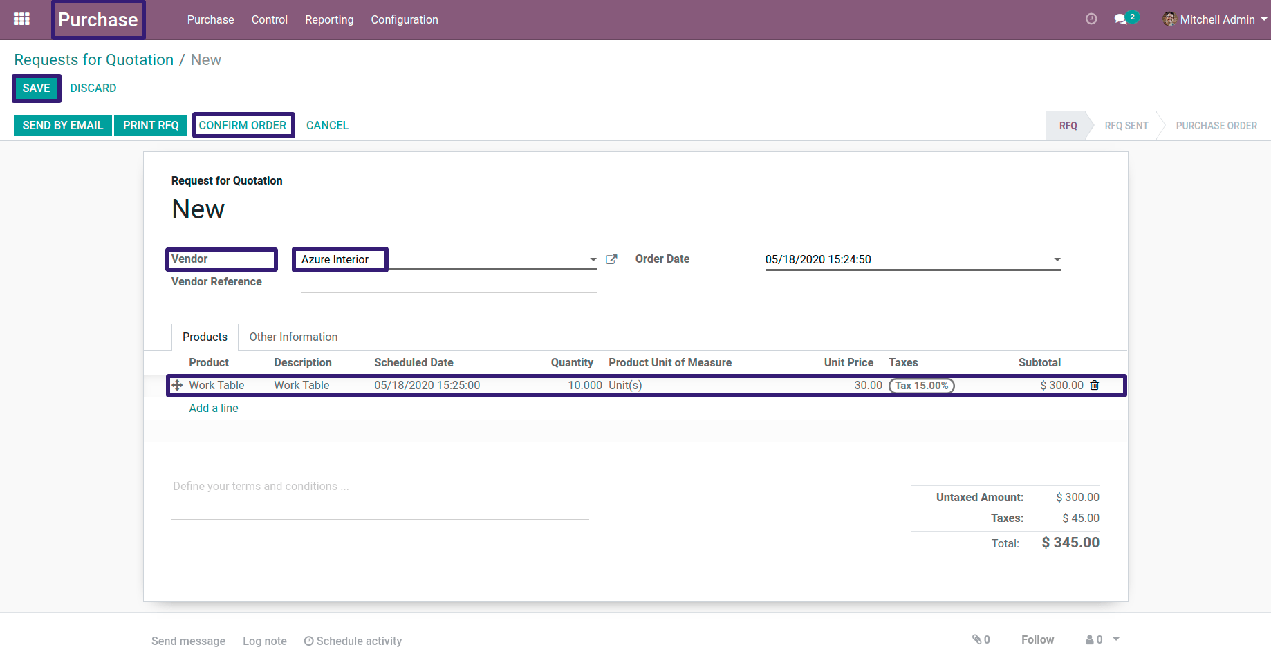 Save And Confirm Order in odoo