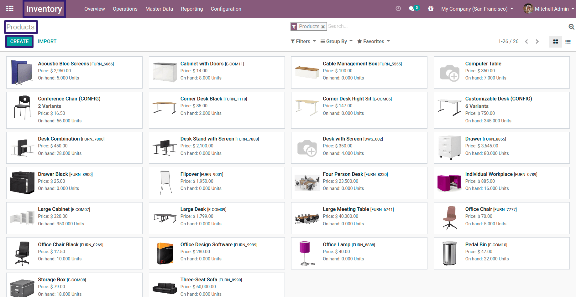 Product Create In Odoo