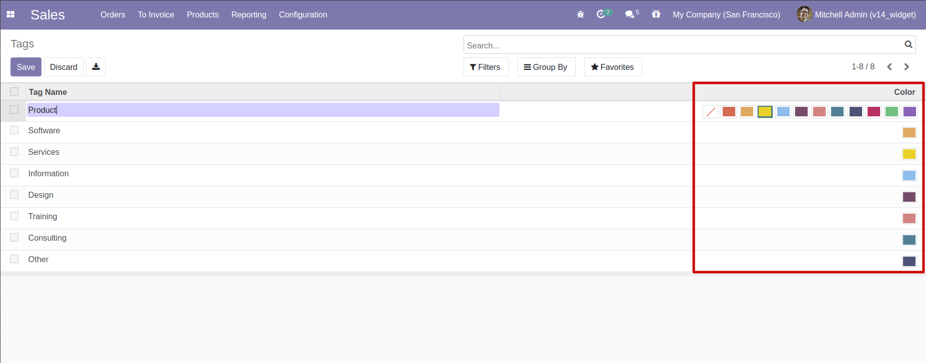 color_picker  Widgets In Odoo 14