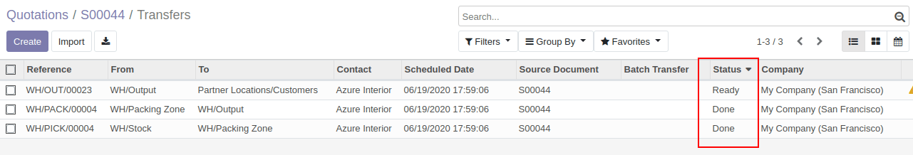 Inventory Transfer Status In Odoo 13 