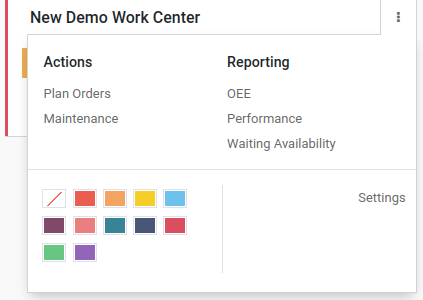 Setting In Work Center Overview In Odoo