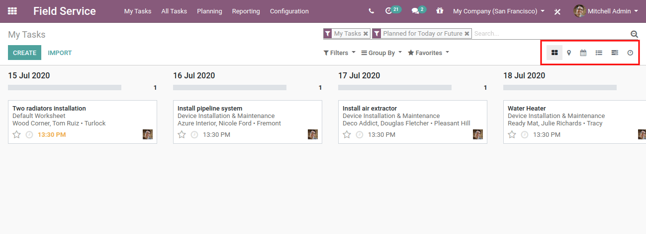 Field Service Task In Odoo 