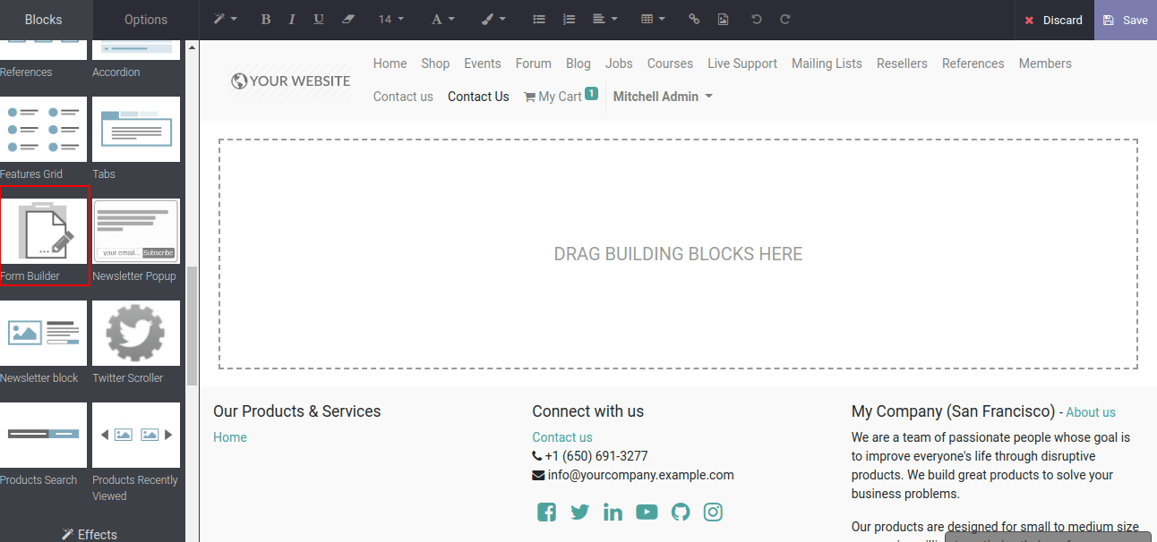 Website Form Builder In Odoo 