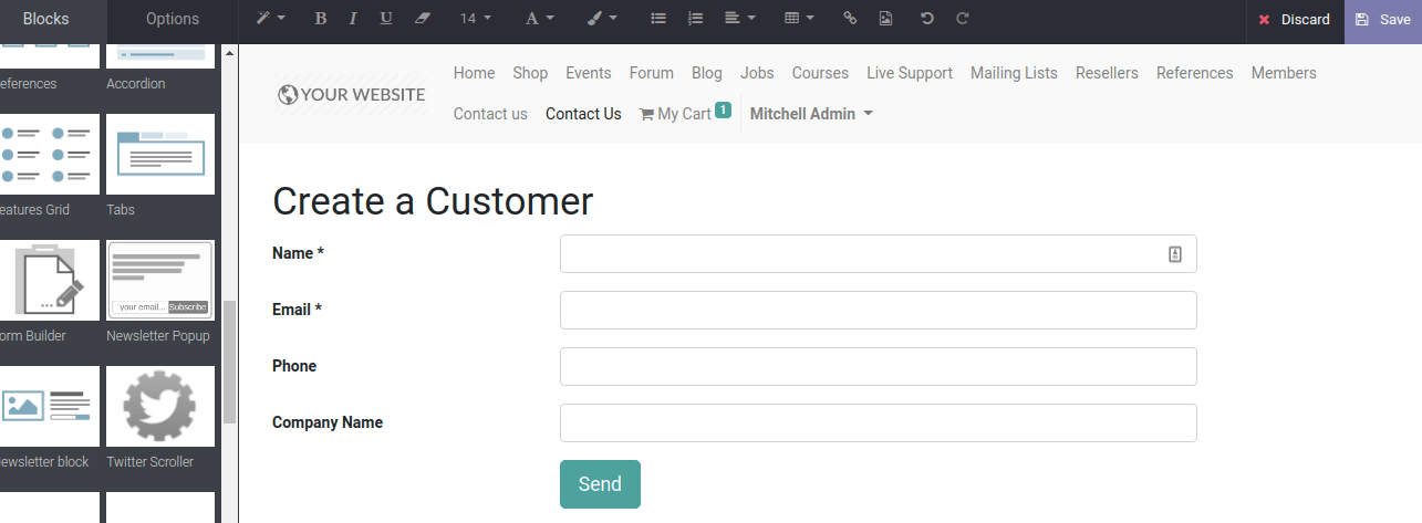 Create A Customer In Odoo Form Builder 