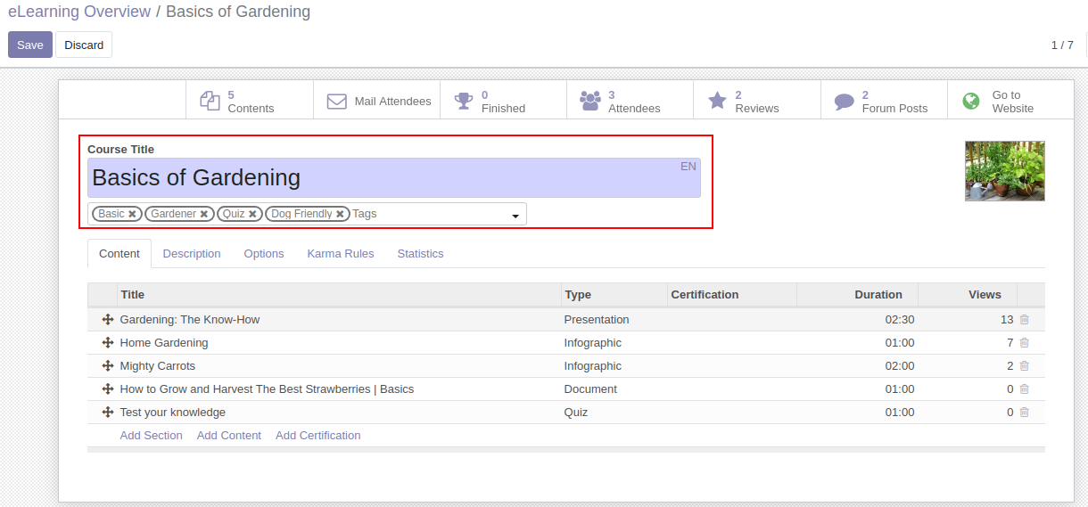 Create Course In Odoo E-Learning 