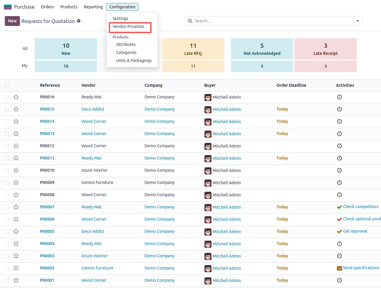 Vendor Pricelist In Odoo